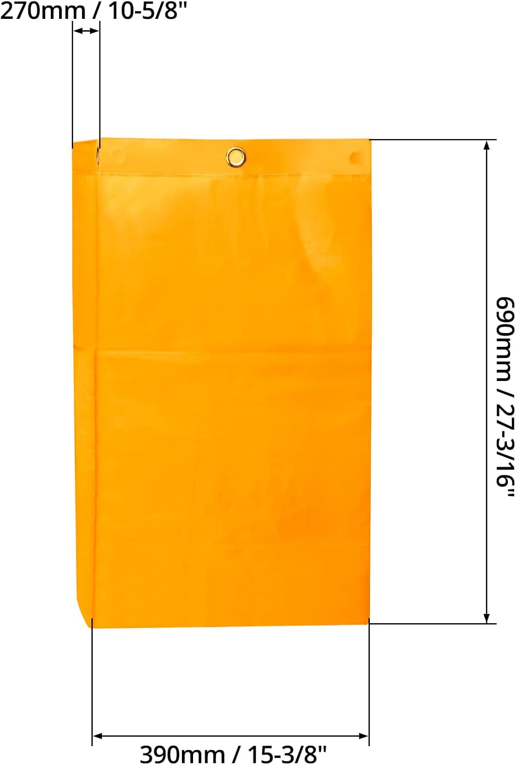 Replacement Janitorial Cart Bag, 4 Pack 24 Gallon Waterproof Large Capacity Housekeeping Commercial Replacement Cleaning Cart Bag for Collecting Trash or Clothing (Yellow)