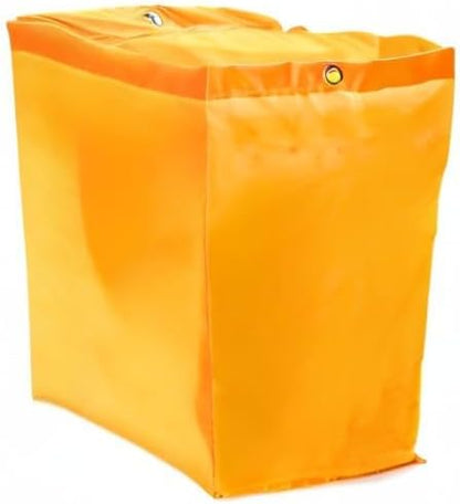 Replacement Janitorial Cart Bag, 4 Pack 24 Gallon Waterproof Large Capacity Housekeeping Commercial Replacement Cleaning Cart Bag for Collecting Trash or Clothing (Yellow)