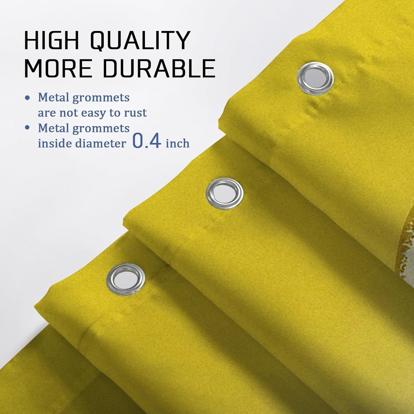 Citrus Shower Curtain, Yellow Lemon Bathroom Decor, Spring Summer Modern Bright Waterproof Fabric Shower Curtain with Hooks 62x72 Inch