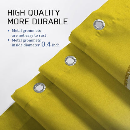 Citrus Shower Curtain, Yellow Lemon Bathroom Decor, Spring Summer Modern Bright Waterproof Fabric Shower Curtain with Hooks 62x72 Inch
