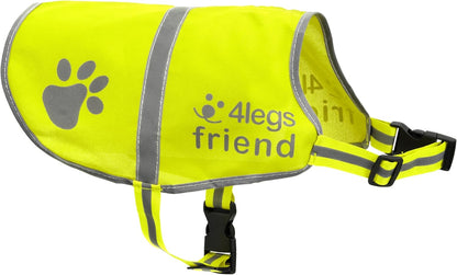 Upgraded Reflective Dog Vest. Hi-Visibility, Fluorescent Neon Yellow Dog Vest Helps Protect Your Best Friend. Safeguard Your PUP from Motorists & Hunting Accidents, On or Off Leash