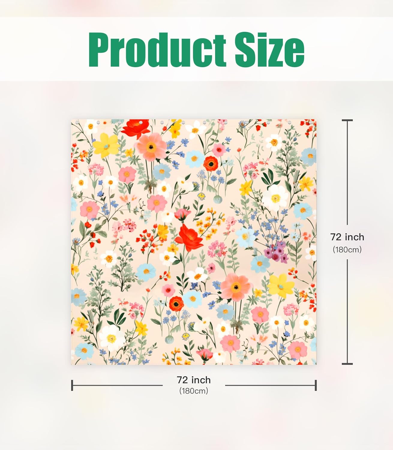Shower Curtain for Bathroom Stall Boho Modern Cute Aesthetic Decorative Girly Waterproof Unique Yellow Floral Girls Chic Print Design Teen Pretty Women Cortinas de Baño Bathtub 72 x72 Inch