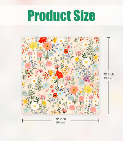Shower Curtain for Bathroom Stall Boho Modern Cute Aesthetic Decorative Girly Waterproof Unique Yellow Floral Girls Chic Print Design Teen Pretty Women Cortinas de Baño Bathtub 72 x72 Inch