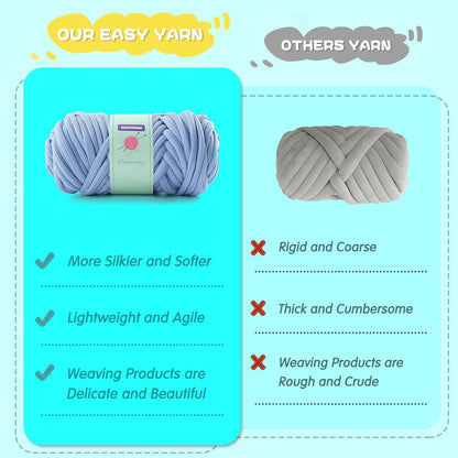 Chunky Yarn for Hand Knitting & Crocheting, Thick Big Twist Tubular Yarn for Making Blankets, Bags, Baskets, Pillows & Pet Nests - 0.55lb/250g (Yellow)