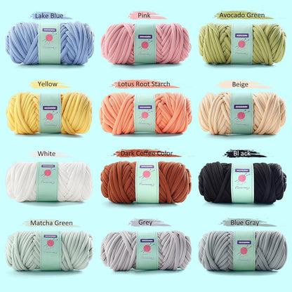 Chunky Yarn for Hand Knitting & Crocheting, Thick Big Twist Tubular Yarn for Making Blankets, Bags, Baskets, Pillows & Pet Nests - 0.55lb/250g (Yellow)