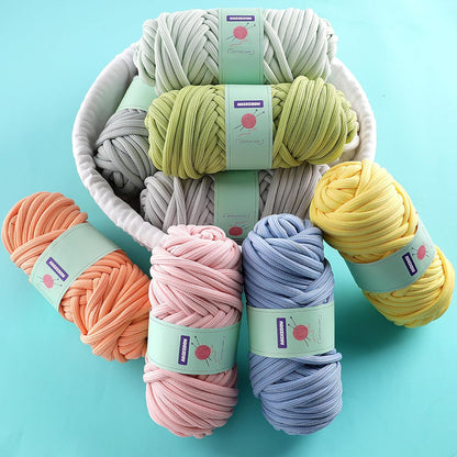 Chunky Yarn for Hand Knitting & Crocheting, Thick Big Twist Tubular Yarn for Making Blankets, Bags, Baskets, Pillows & Pet Nests - 0.55lb/250g (Yellow)