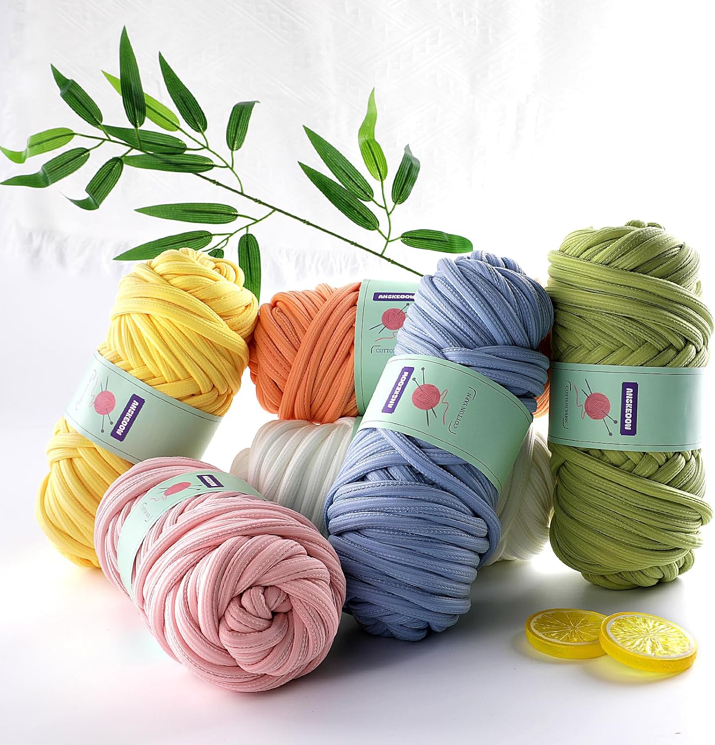 Chunky Yarn for Hand Knitting & Crocheting, Thick Big Twist Tubular Yarn for Making Blankets, Bags, Baskets, Pillows & Pet Nests - 0.55lb/250g (Yellow)