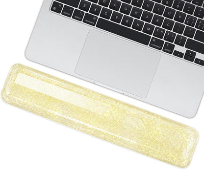 Wrist Rest Pad Comfortable Silicone Cushion Bling Bling | Typing Hand Pain Relief Support Keyboard Pad with Gel-filled Magic Keyboard Other Keyboards Office & Home (Bright Yellow)