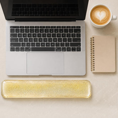 Wrist Rest Pad Comfortable Silicone Cushion Bling Bling | Typing Hand Pain Relief Support Keyboard Pad with Gel-filled Magic Keyboard Other Keyboards Office & Home (Bright Yellow)