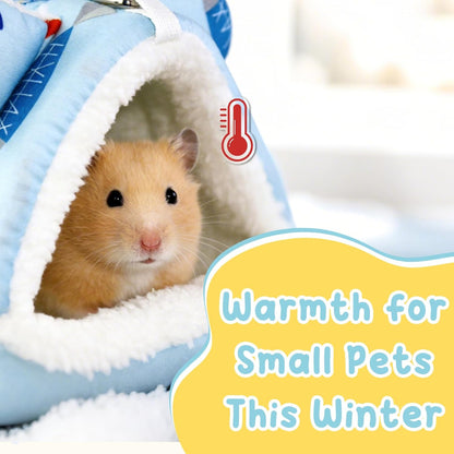 Guinea Pig Hideout, Cute and Cozy Hamster Bed Warm Small Animal Beds with 2 Hooks for Hamster Guinea Pig Dwarf Rabbit (Yellow)
