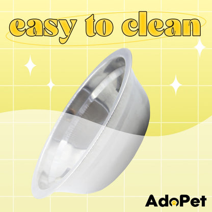 Non-Slip Tilted Double Dog & Cat Bowl with Removable Inserts, Anti-Tip Dual Food and Water Feeder for Small Dogs and Cats, Easy to Clean (Pastel Yellow)