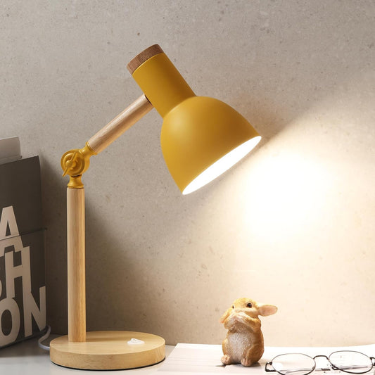 Adjustable Wooden Arm Desk Lamp, Table Lamp for Reading office Bedroom
