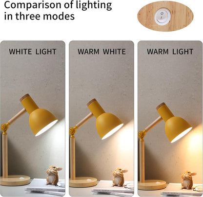Adjustable Wooden Arm Desk Lamp, Table Lamp for Reading office Bedroom