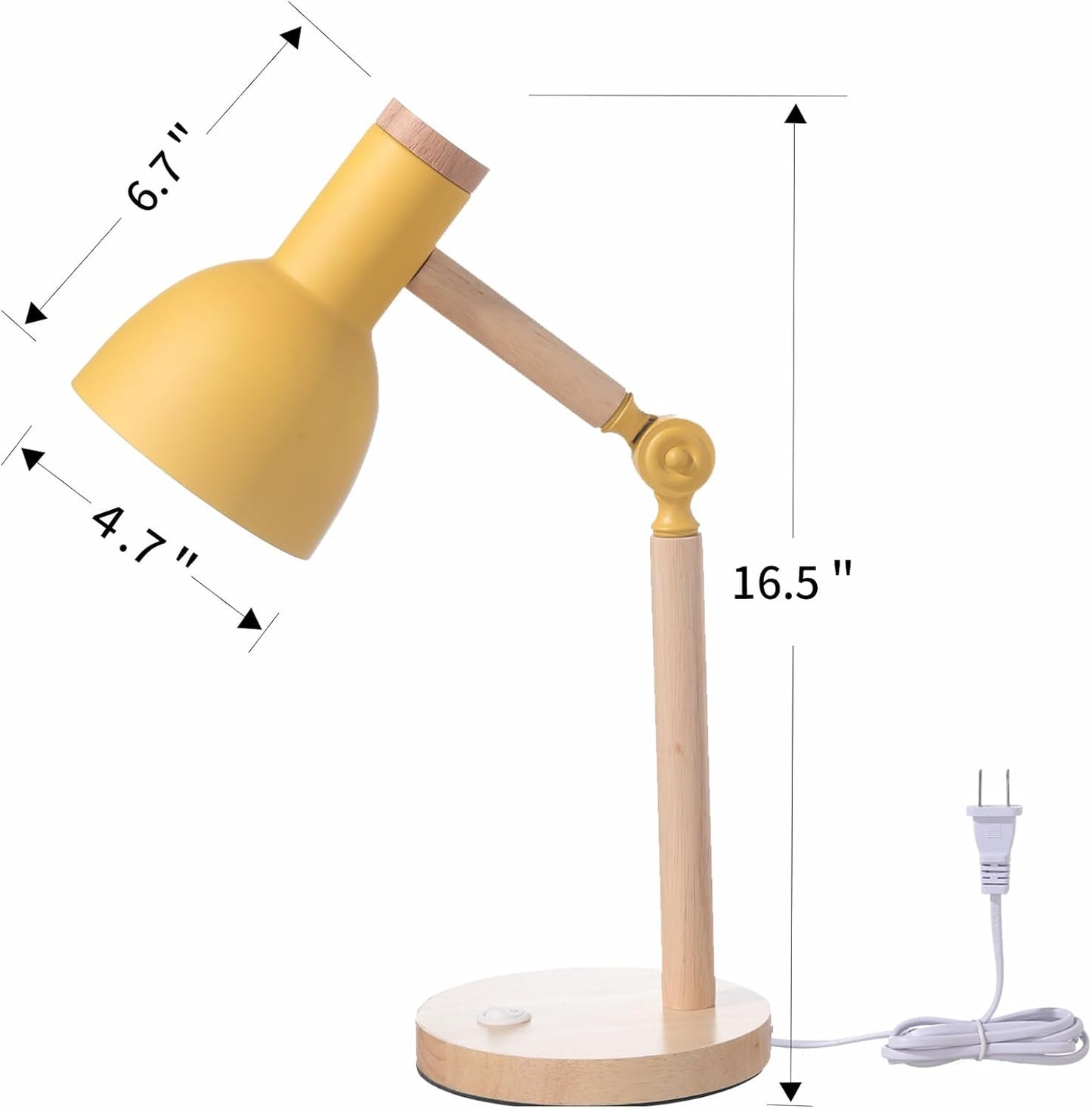 Adjustable Wooden Arm Desk Lamp, Table Lamp for Reading office Bedroom