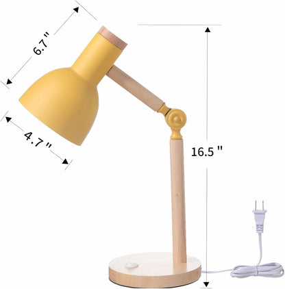 Adjustable Wooden Arm Desk Lamp, Table Lamp for Reading office Bedroom