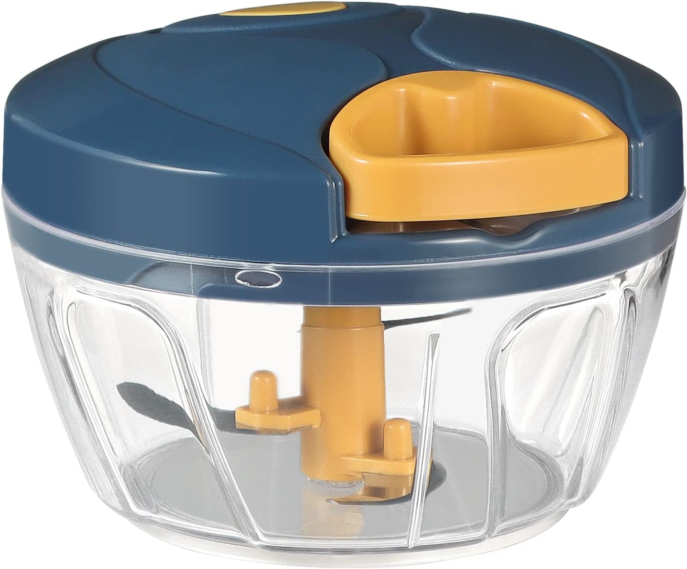 Manual Food Chopper Vegetable Cutter, Hand String Vegetable Chopper Onions Cutter for Vegetable Fruits Nuts BPA Free Food Safe Material, 550ml Yellow