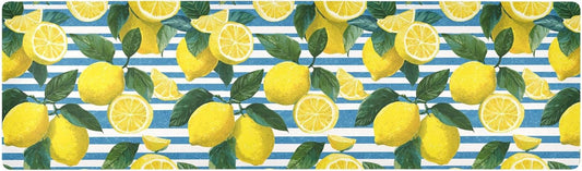 Blue Striped Summer Lemons Trivet Table Runner Heat Resistant 230F for Hot Dishes Pots Plates Kitchen Dining Table Protector Decorative 39.37 X 11.8 Inch