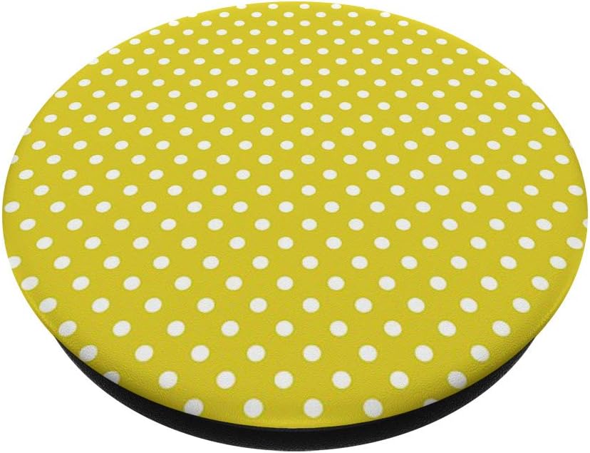 Yellow White Polka Dot Cell Phone Button Pop Out Holder Grip PopSockets PopGrip: Swappable Grip for Phones & Tablets