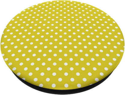 Yellow White Polka Dot Cell Phone Button Pop Out Holder Grip PopSockets PopGrip: Swappable Grip for Phones & Tablets