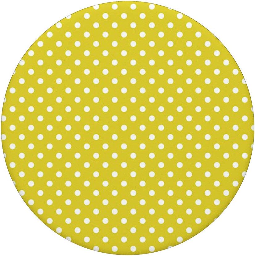 Yellow White Polka Dot Cell Phone Button Pop Out Holder Grip PopSockets PopGrip: Swappable Grip for Phones & Tablets