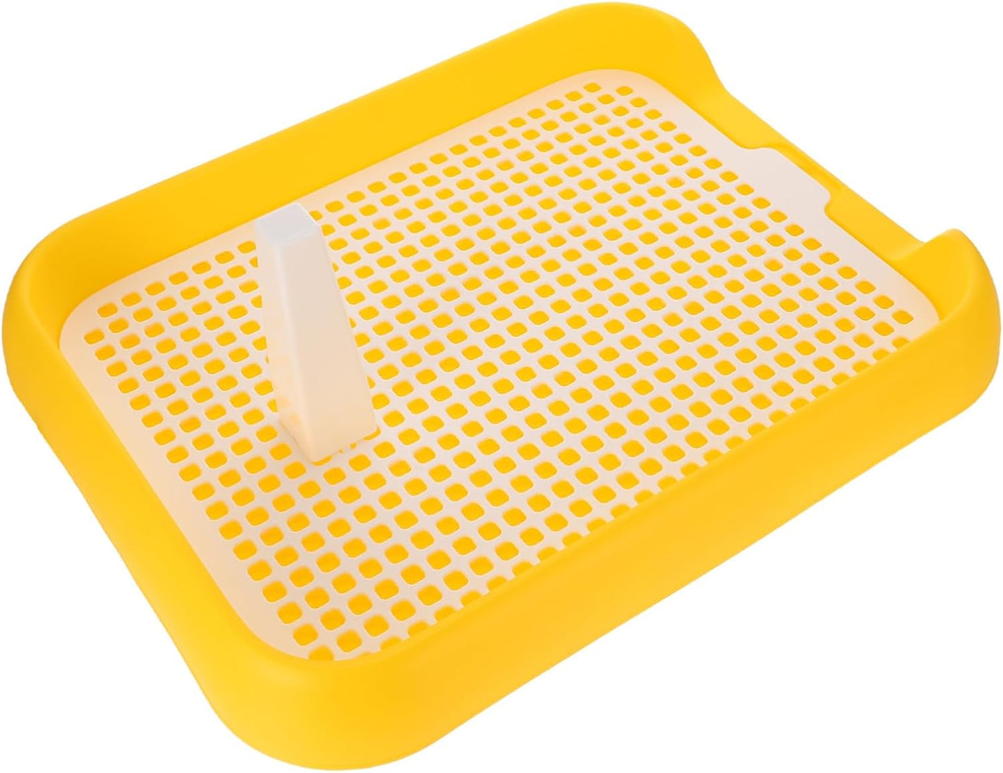 Dog Indoor Potty with Mesh Design Ergonomic Dog Toilet for Puppy Training Easy to pet Litter Box Yellow Plastic Potty Tray