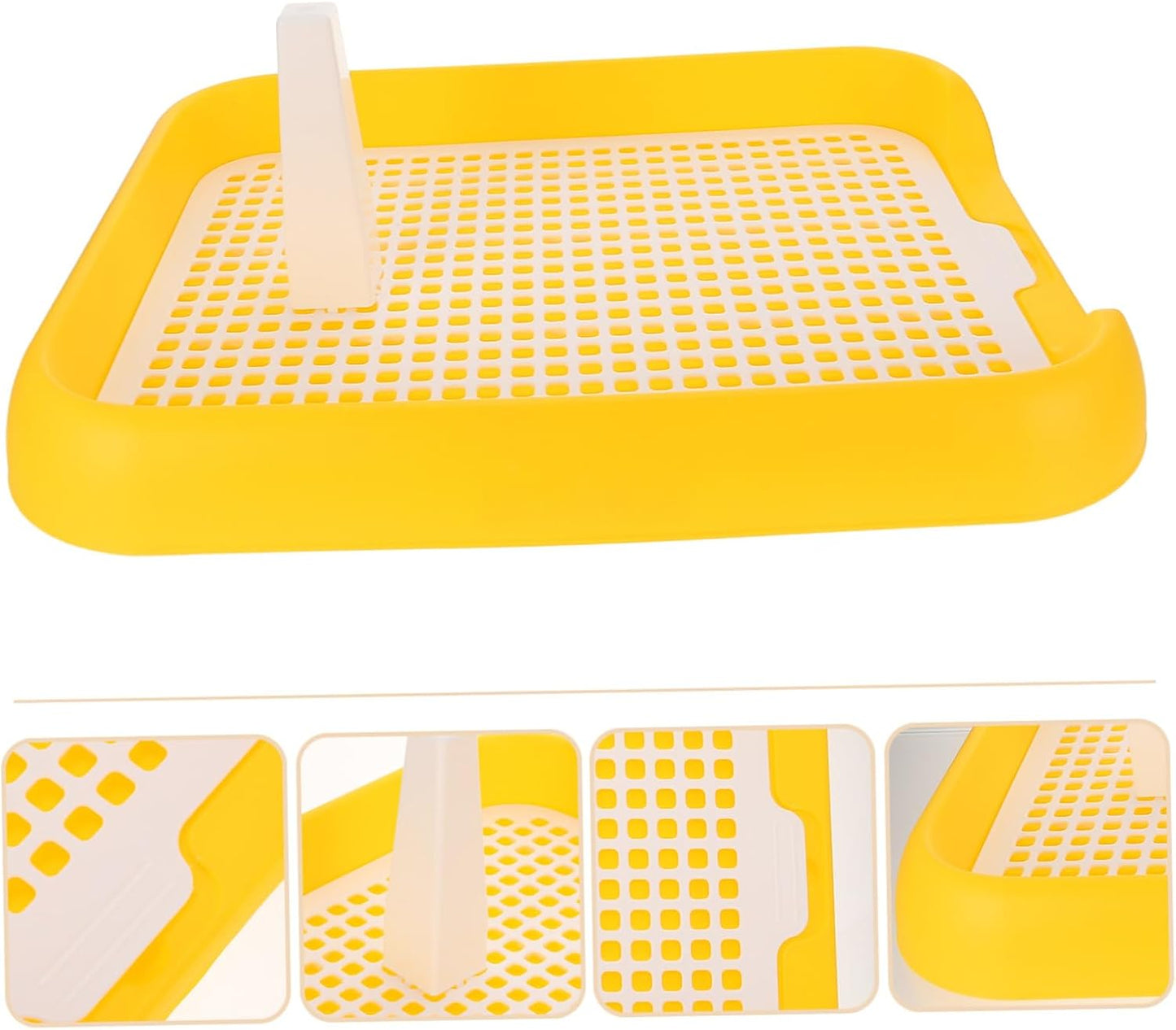 Dog Indoor Potty with Mesh Design Ergonomic Dog Toilet for Puppy Training Easy to pet Litter Box Yellow Plastic Potty Tray