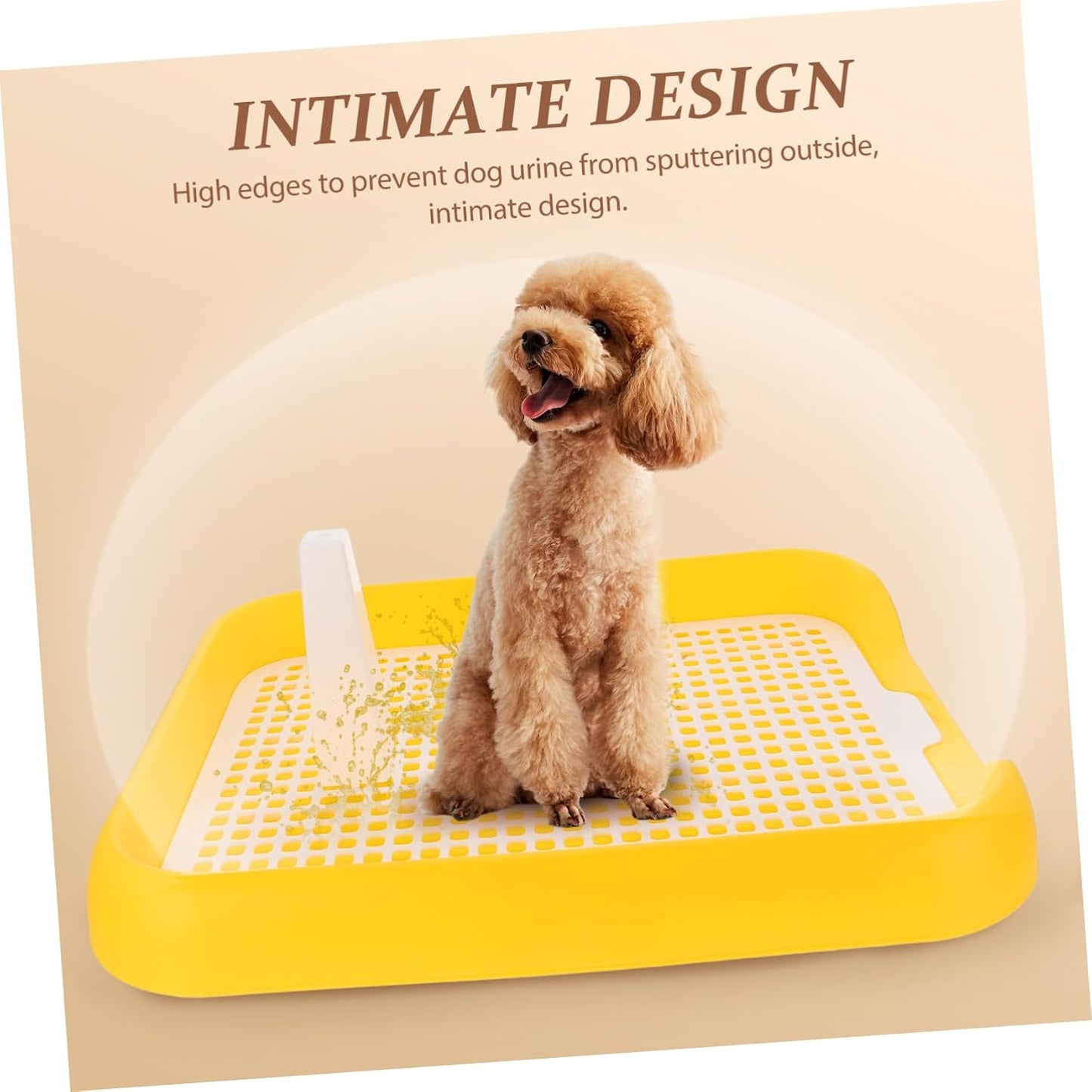 Dog Indoor Potty with Mesh Design Ergonomic Dog Toilet for Puppy Training Easy to pet Litter Box Yellow Plastic Potty Tray