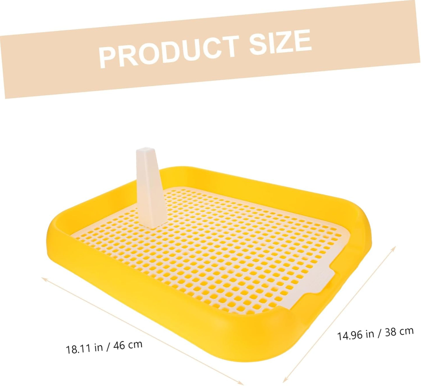 Dog Indoor Potty with Mesh Design Ergonomic Dog Toilet for Puppy Training Easy to pet Litter Box Yellow Plastic Potty Tray