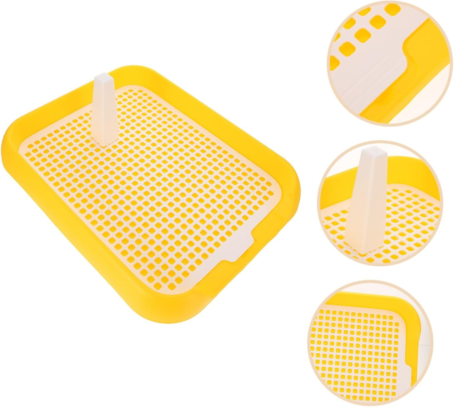 Dog Indoor Potty with Mesh Design Ergonomic Dog Toilet for Puppy Training Easy to pet Litter Box Yellow Plastic Potty Tray