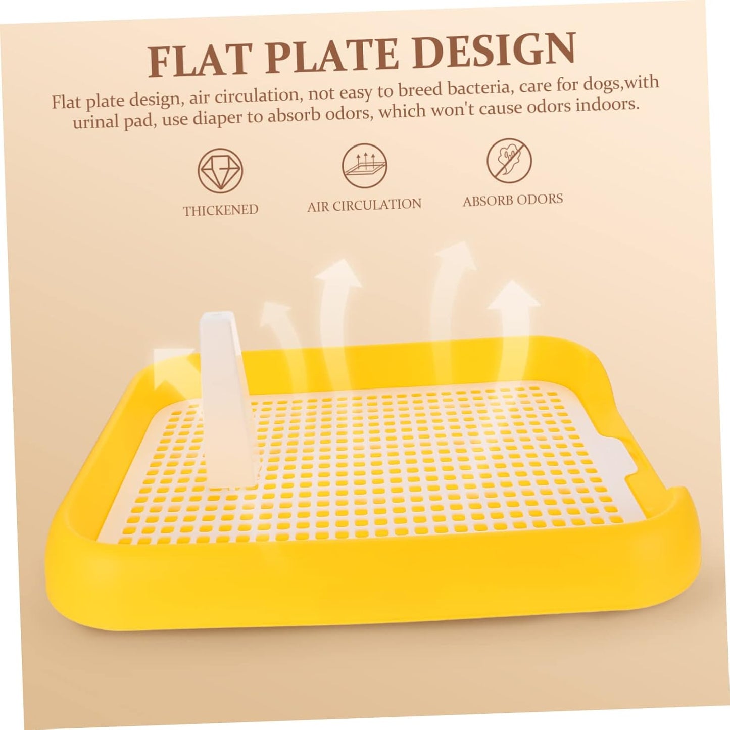 Dog Indoor Potty with Mesh Design Ergonomic Dog Toilet for Puppy Training Easy to pet Litter Box Yellow Plastic Potty Tray