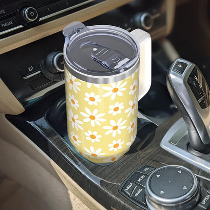 40oz Lemon Tumbler with Handle Cup, Lemon Gifts for Women | Cute Yellow Lemon Stainless Steel Leak-proof Cup Water Bottle Tumbler, Lemon Gifts for Women Birthday Christmas Mothers Day
