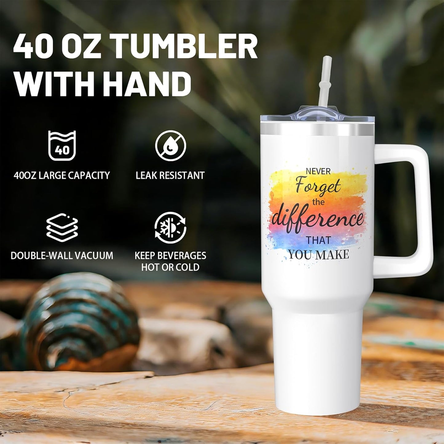 40oz Lemon Tumbler with Handle Cup, Lemon Gifts for Women | Cute Yellow Lemon Stainless Steel Leak-proof Cup Water Bottle Tumbler, Lemon Gifts for Women Birthday Christmas Mothers Day