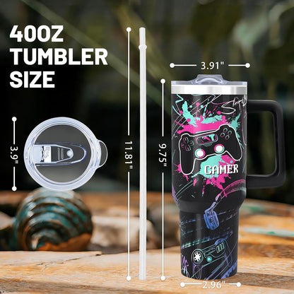 40oz Lemon Tumbler with Handle Cup, Lemon Gifts for Women | Cute Yellow Lemon Stainless Steel Leak-proof Cup Water Bottle Tumbler, Lemon Gifts for Women Birthday Christmas Mothers Day