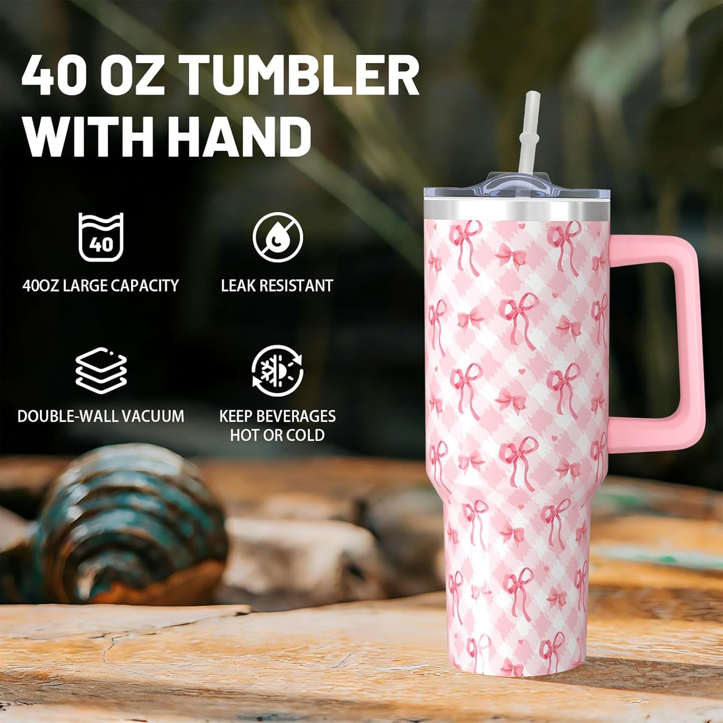 40oz Lemon Tumbler with Handle Cup, Lemon Gifts for Women | Cute Yellow Lemon Stainless Steel Leak-proof Cup Water Bottle Tumbler, Lemon Gifts for Women Birthday Christmas Mothers Day