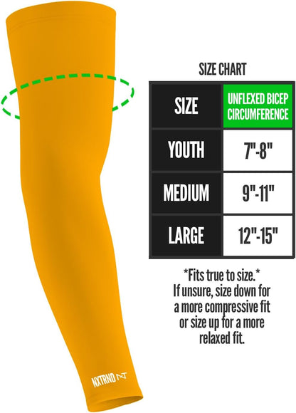 1 Pair Compression Arm Sleeves for Men, Breathable Football, Basketball, Baseball Accessory, Adult & Kids