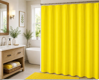 BH Home Shower Curtain Polyester Fabric Water Resistant Shower Curtain or Liner. Hotel Collection Quality. (Yellow)