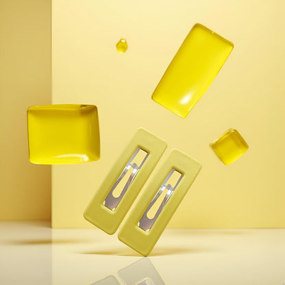 2Pcs Yellow Fashion Styling Hair Clips for Women and GirlsWoman Matte Candy Color Square Buckle Bangs Hairpin Hair Clip Barrette Hair Clips