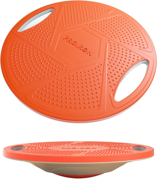 Upgraded Wobble Balance Board, 16.34”TPE Non-Slip Stability Board, Portable Exercise Balance Trainer with Handle for Home Gym, Standing Desk, Core Training & Physical Therapy for Adults Kids