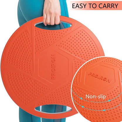 Upgraded Wobble Balance Board, 16.34”TPE Non-Slip Stability Board, Portable Exercise Balance Trainer with Handle for Home Gym, Standing Desk, Core Training & Physical Therapy for Adults Kids