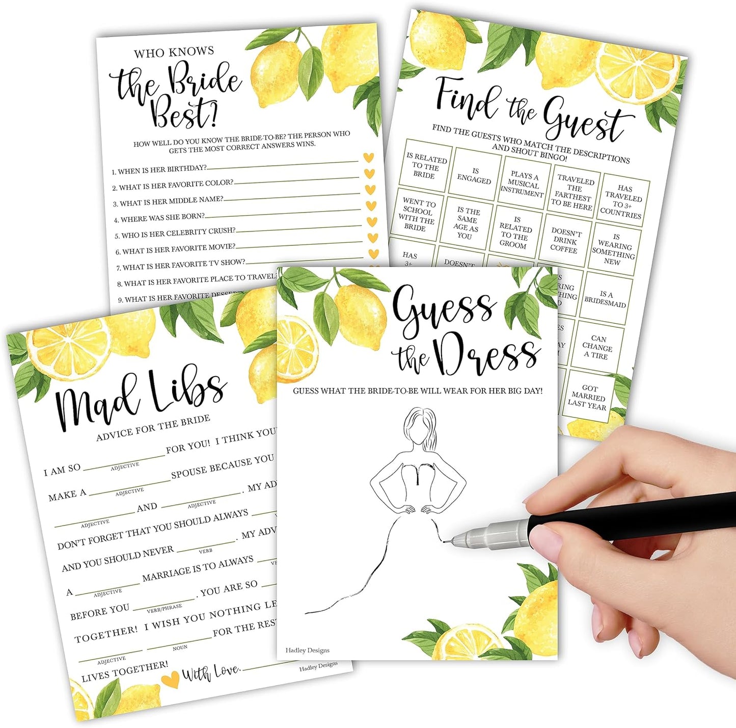 Bridal Shower Games 20 Guests, Lemon Couples Wedding Shower Games, Fun and Hilarious Game for Showers, Wedding, Engagement Party Activities