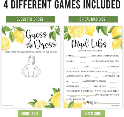 Bridal Shower Games 20 Guests, Lemon Couples Wedding Shower Games, Fun and Hilarious Game for Showers, Wedding, Engagement Party Activities