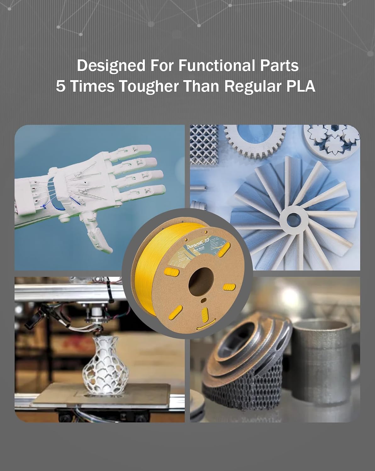 PLA+ Printer Filament 1.75mm PLA Plus Neatly Yellow | PLA Pro Tougher and Stronger, Dimensional Accuracy Probability +/- 0.02mm