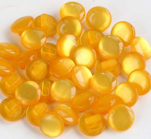 150pcs 11mm(0.43 Inch) Small Size Mushroom Resin Buttons Yellow Color Fasteners Button for Garments Coat Shirt Blouse DIY Crafts Decorations
