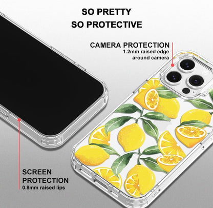 Case for iPhone 13 Pro, [Buffertech 6.6ft Military-Grade Drop Protection] [Anti Peel Off Tech] Clear TPU Bumper Phone Case Cover Design - Lemon