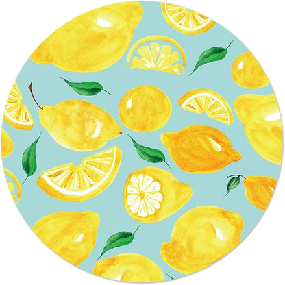 Mouse Pad, Non-Slip Rubber Base Mousepad with Stitched Edge, Gaming Round Mouse Pads, Waterproof Office Mouse Pad, Small Size 7.87 x 7.87 Inch (Lemons)