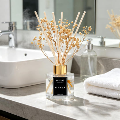 Reed Diffuser Set,3.38 fl oz (100 ml) - Lemon Verbena Oil Diffusers with 6 Reed Sticks for Bathroom Shelf Decor