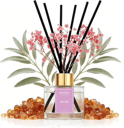 Reed Diffuser Set,3.38 fl oz (100 ml) - Lemon Verbena Oil Diffusers with 6 Reed Sticks for Bathroom Shelf Decor