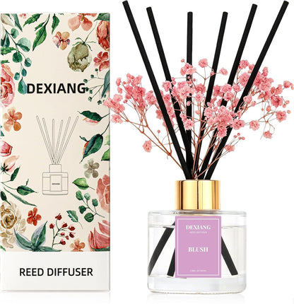 Reed Diffuser Set,3.38 fl oz (100 ml) - Lemon Verbena Oil Diffusers with 6 Reed Sticks for Bathroom Shelf Decor
