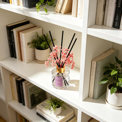 Reed Diffuser Set,3.38 fl oz (100 ml) - Lemon Verbena Oil Diffusers with 6 Reed Sticks for Bathroom Shelf Decor