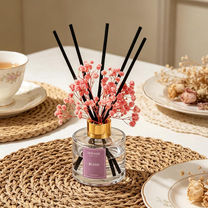 Reed Diffuser Set,3.38 fl oz (100 ml) - Lemon Verbena Oil Diffusers with 6 Reed Sticks for Bathroom Shelf Decor
